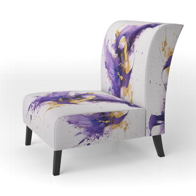Kyire purple modern Upholstered Slipper Chair by Ivy Bronx
