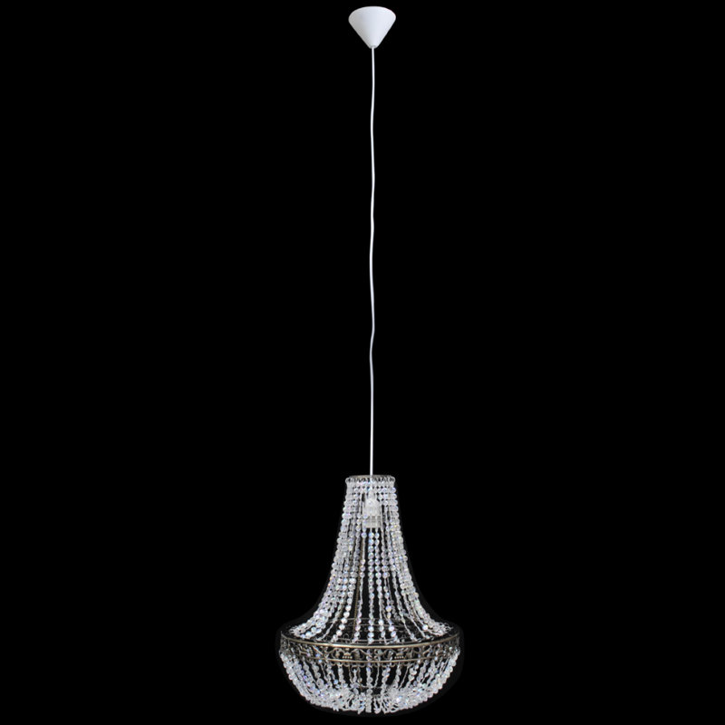 Crystal Pendant Light, 1-Light, Pendelleuchte, 22 cm x 58 cm