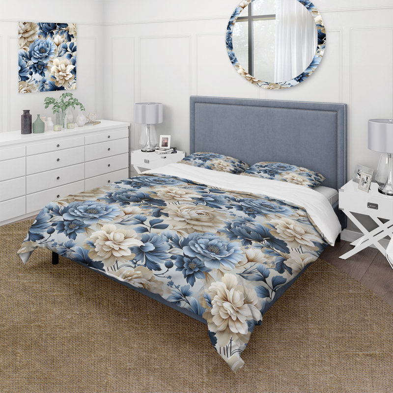 Literie Naowa, Housse de couette pour grand lit et 2 taies décor