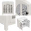 Meuble-lavabo 31 po blanc antique avec lavabo en céramique, armoire de ferme rétro et portes à fermeture douce
