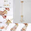 Luminaire suspendu doré pour îlot de cuisine, luminaires suspendus en laiton avec verre ensemencé pour salle à manger, vestibule