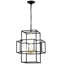 4- Lanterne en métal - noir mat et or, luminaire suspendu de style américain pour le salon, la chambre à coucher, le vestibule, plafond industriel à hauteur réglable dans une lanterne dorée, couloir, escalier-1586614515