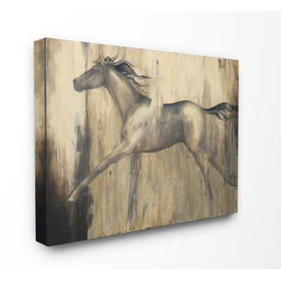 « cheval sprint texturé black brown animal », reproduction d’art