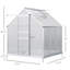 Serre de plain-pied avec cadre en aluminium argenté doux, panneaux en polycarbonate, l 6,2 pi x P 6,2 pi x H 6,6 pi