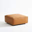 Canapé modulaire orange en cuir véritable