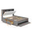 Queen Size Platform Bed With Storage Headboard, Shoe Rack And Drawers-1930416963