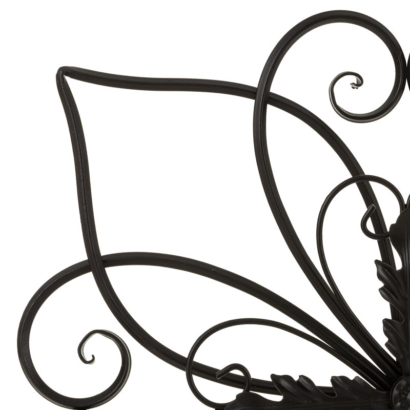 20"L Traditional Heart and Petal Iron Scroll Outdoor Wall Decor