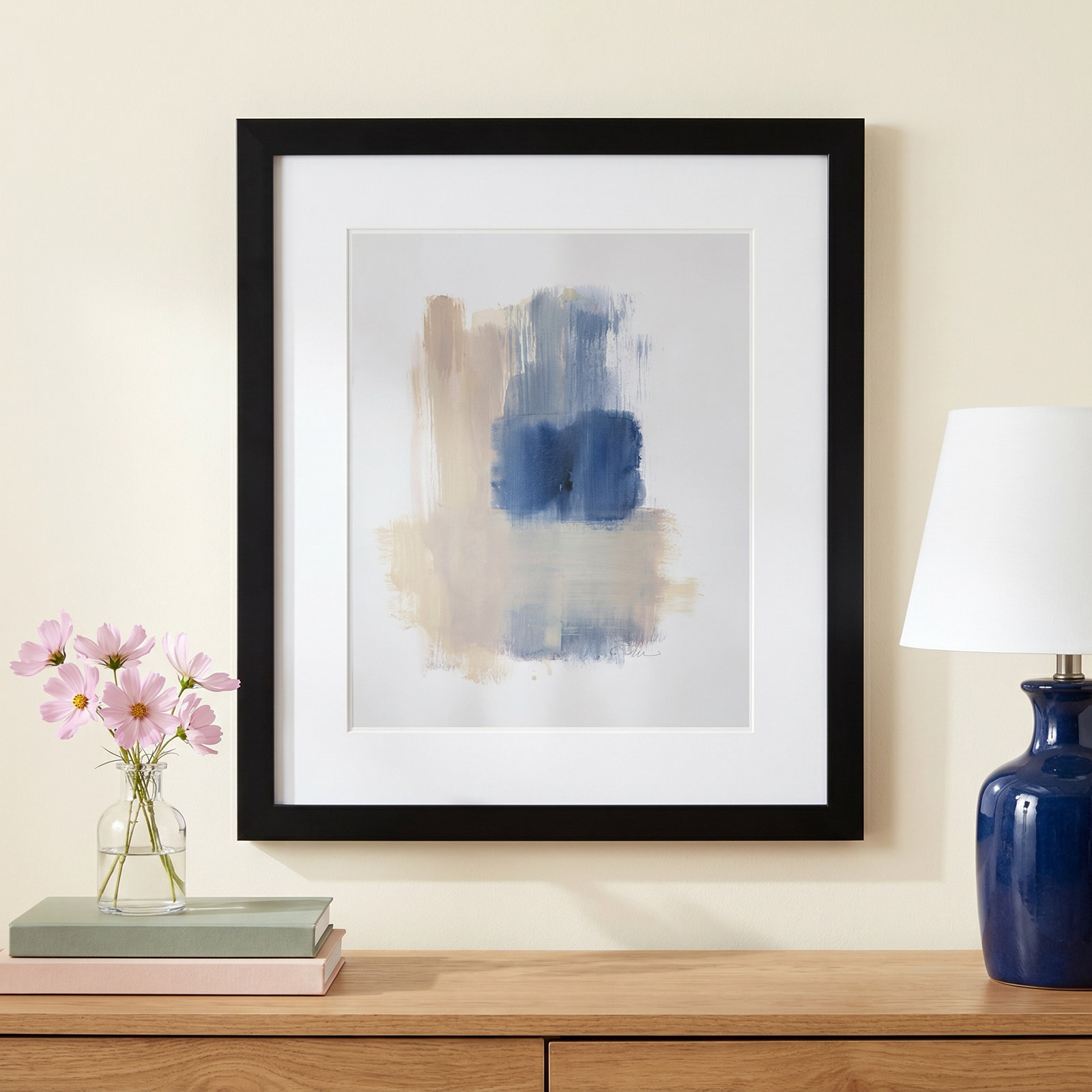 Macathurn "Powder Room Wash III" Print, 19" H x 16" W x 1.25" D, Black Matted Picture Framed