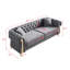 Canapé de salon Chesterfield en velours capitonné, canapé l 84,25 po, gris clair