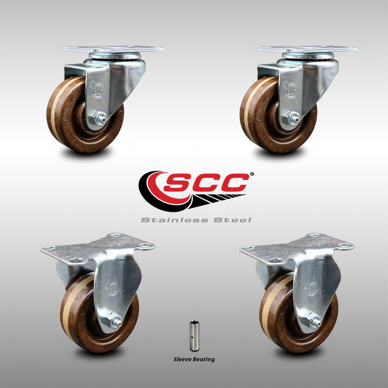 4 Piece High Temp Phenolic Caster Set