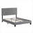 Full Size Platform Bed Modern Upholstered Classic Gray Linen Bed Frame with Button Tufted Headboard, No Box Spring Needed