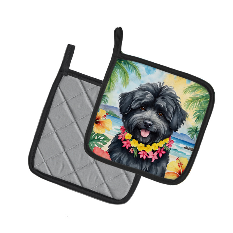Caroline's Treasures Luau Party Floral Polyester Potholder Set