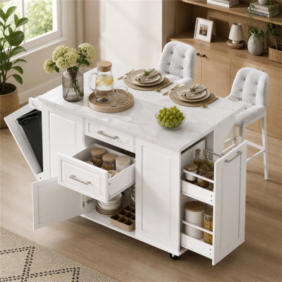 Îlot de cuisine de 50,7 po avec rangement K&K