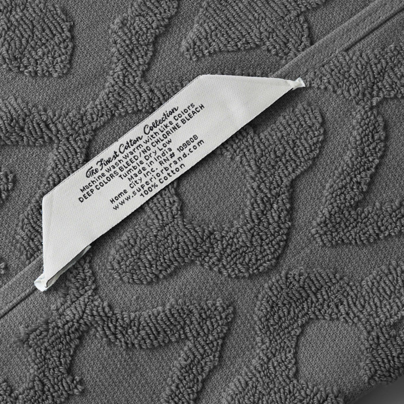 Serviette de bain Rolla, Gris, Ensemble de serviettes 6 pièces