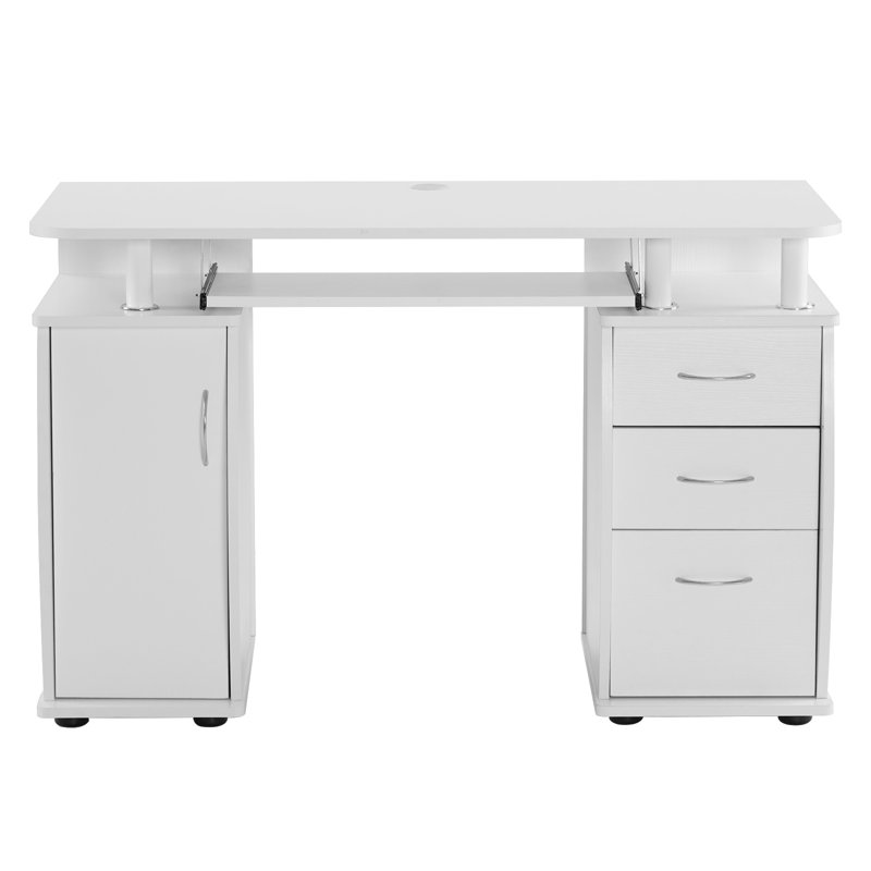 White Computer Desk With Drawers