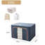 Organisateur 1 pièce en tissu pliable, 100 L avec fenêtre transparente et supports renforcés pour vêtements, literie et jouets, bleu marine-776354187