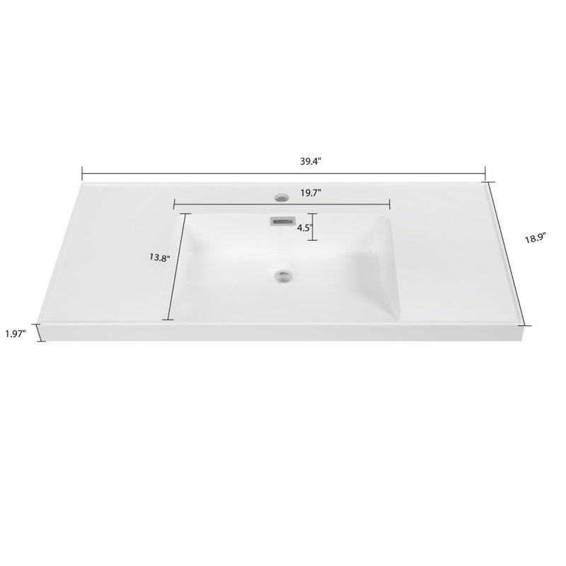Plateau de meuble-lavabo 39,4 po