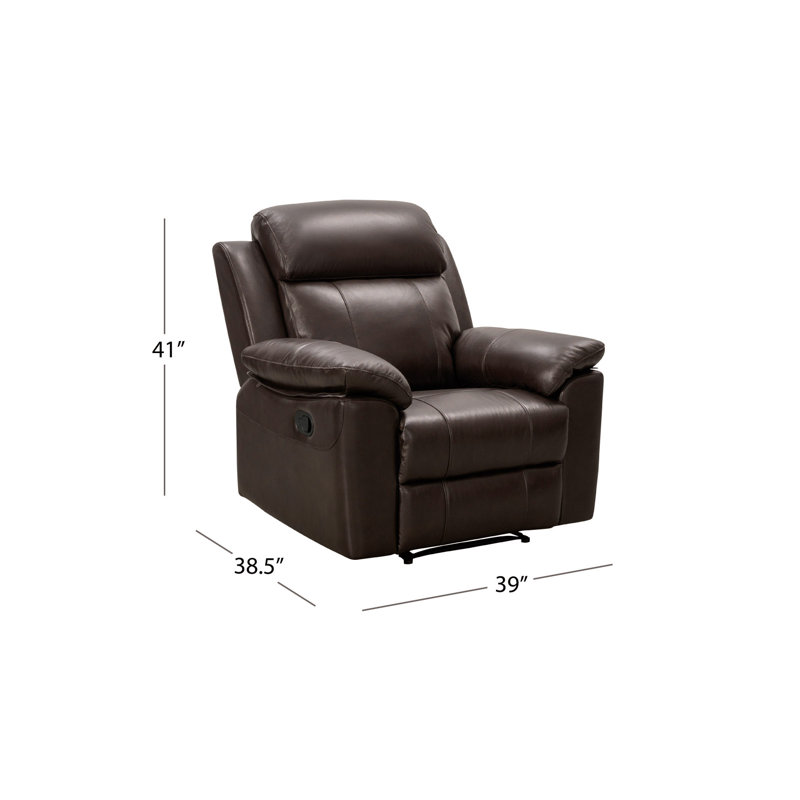Avalee Recliner, Brown Leather Match