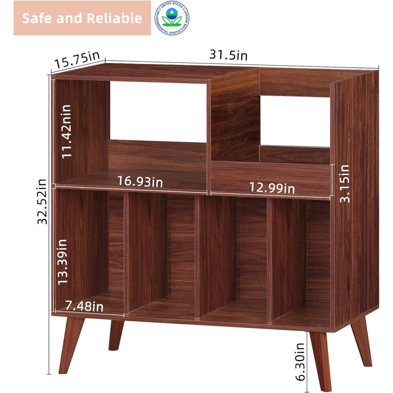 32.52'' H Storage Rack, Walnut