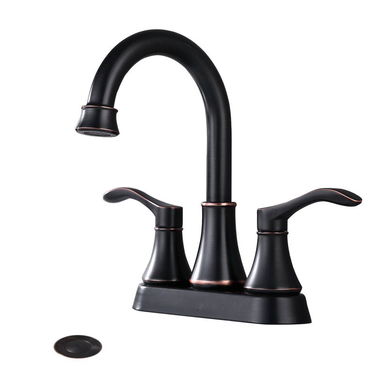Robinet de salle de bain à ensemble central avec bonde, Noir