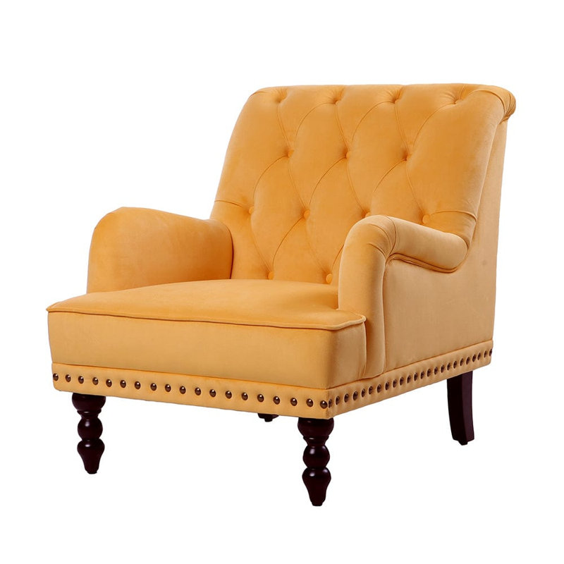 Velvet Accent Chair Rubber Leg