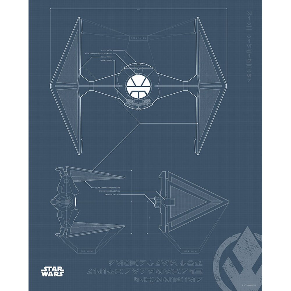 Poster Star Wars Blue Sith Tie-Fighter