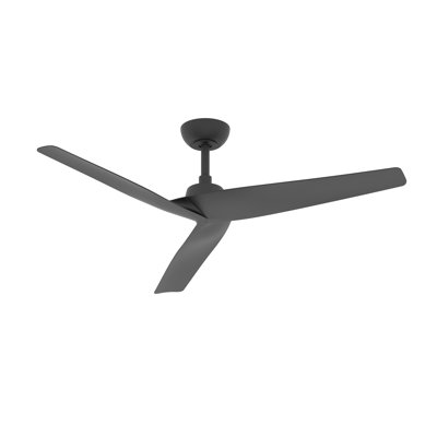 52-inch Ceiling Fan with High Airflow for Large Rooms Black