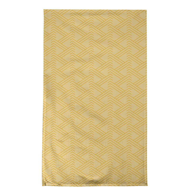 Torchon à thé zigzag classique, Jaune / jaune foncé, Croisé en coton