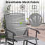 2-Seater Outdoor Glider Bench with 2-Tier Center Table, Breathable Mesh Fabric Seat Gray