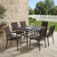 Ensemble de 6 fauteuils de salle à manger d'extérieur robustes et empilables pour la terrasse-314562499-314562509