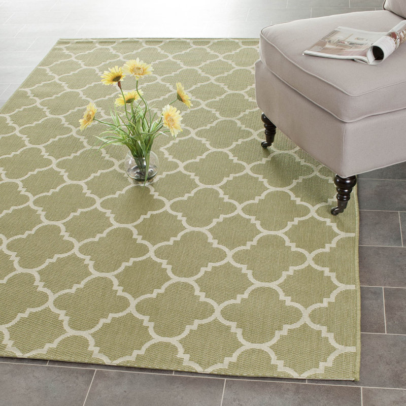 Tapis d'intérieur / extérieur à motif géométrique Herefordshire Performance, Rectangle 8 pi x 10 pi