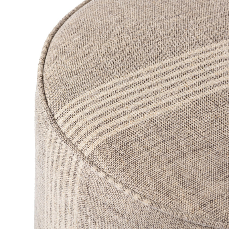 Sinclair Round Ottoman, Manchester Flint Linen