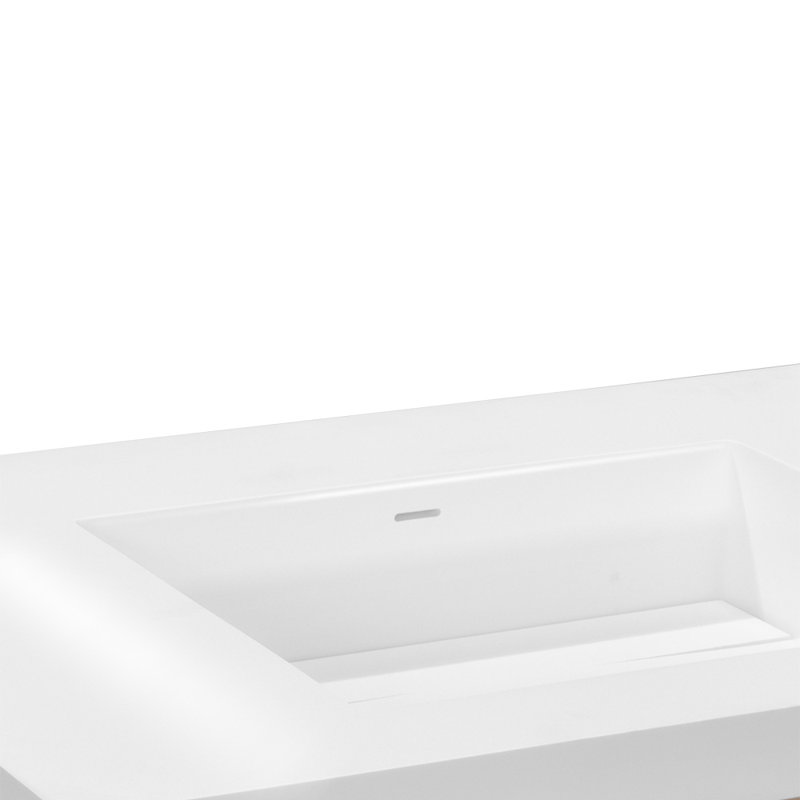 Pronto 36'' W Single Vanity, 0 Hole, Gloss White, Ash Gray