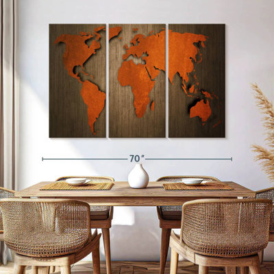 Aliaz Old Wooden World Map