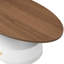 Table basse gigogne de luxe - Tables ovales et rondes blanches pour le salon, conception élégante, structure en acier, tables d'appoint centrales 2 pièces à utilisation flexible dans l'espace, écharpe, patins