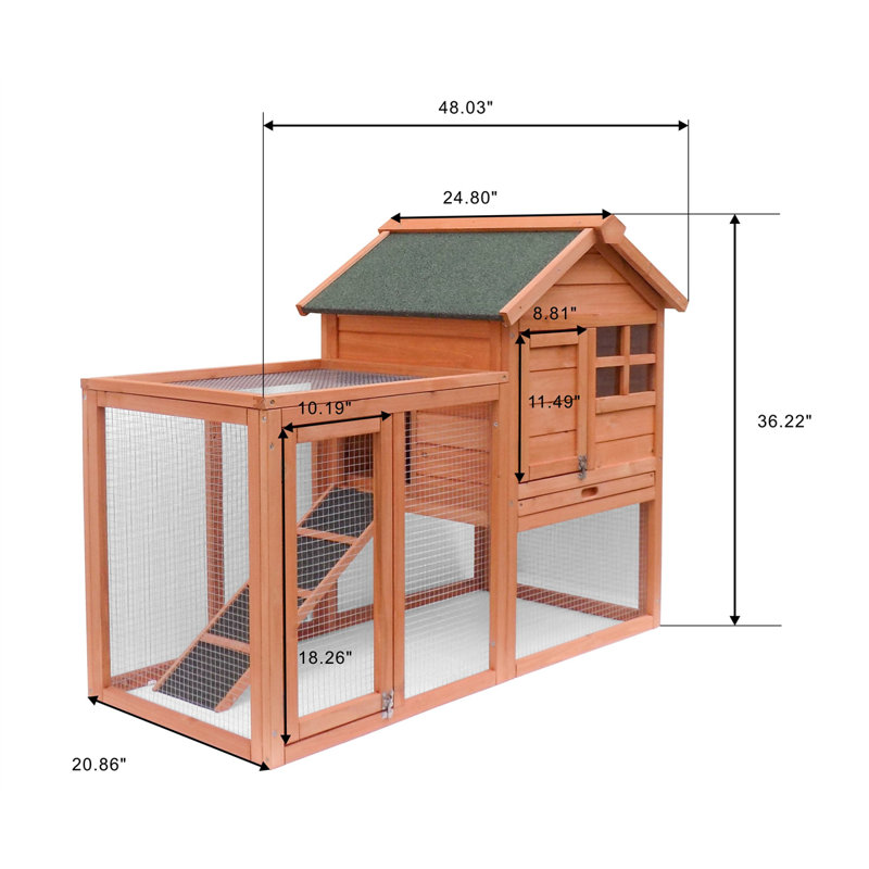 Cage à animaux avec rampe Silberman, Brun, Grand (H 36,22 po x l 46,65 po x P 24,6 po)