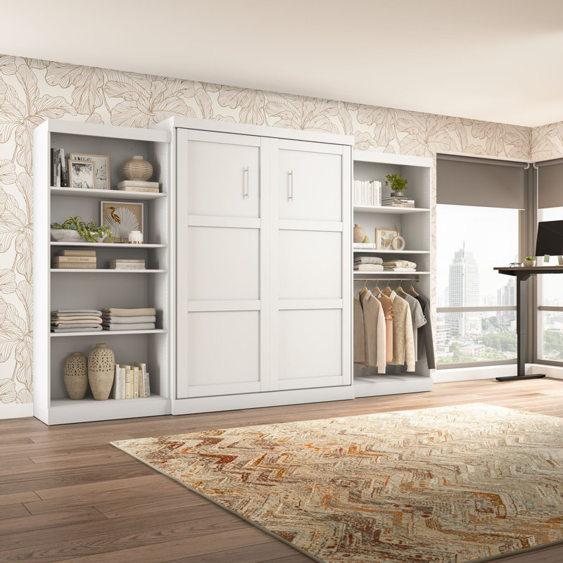 Arlex Murphy Bed, White, Queen