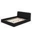Grand lit plateforme tapissier blanc pour un décor de chambre à coucher élégant-1166450202