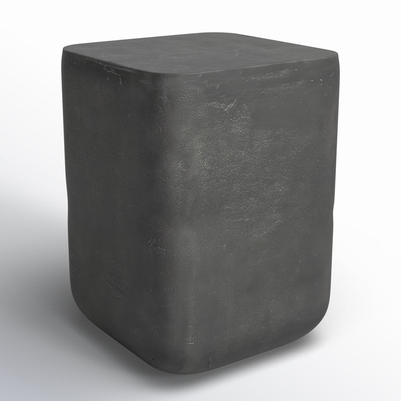 Basil Outdoor Square Side Table, Aged Gray