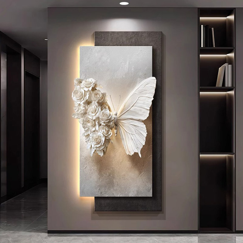 Décoration murale en grès tridimensionnel double couche, H 62,99 po x l 31,5 po x P 1,38 po