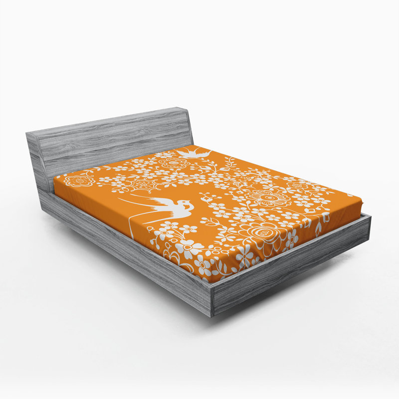Microfiber Floral Fitted Sheet, Queen Fitted Sheet