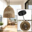 Luminaire suspendu 2 lumières en rotin de 13 po en rotin naturel tissé à la main Boho