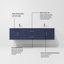Ensemble de meuble-lavabo double mural 72 "Geneva-790433020-705925687