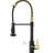 Automatic Smart Kitchen Faucet - Touchless With Motion Sensor, Hands Sink Faucet, Black + Gold, Contemporary Style, Ceramic Filler, Brass Construction Pull Out ,-1064737048