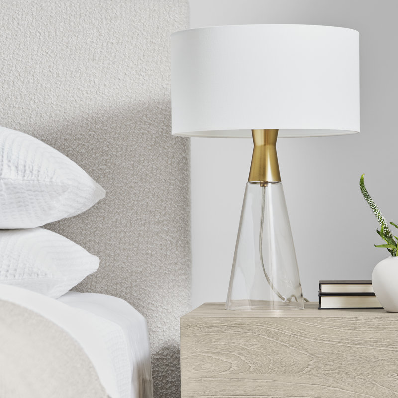 Lampe de table moyenne 1 lumière Pender, Laiton satiné