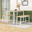 Ensemble de table à manger compacte 3 pièces pour 4 personnes - Bancs escamotables pour petits espaces-505185534