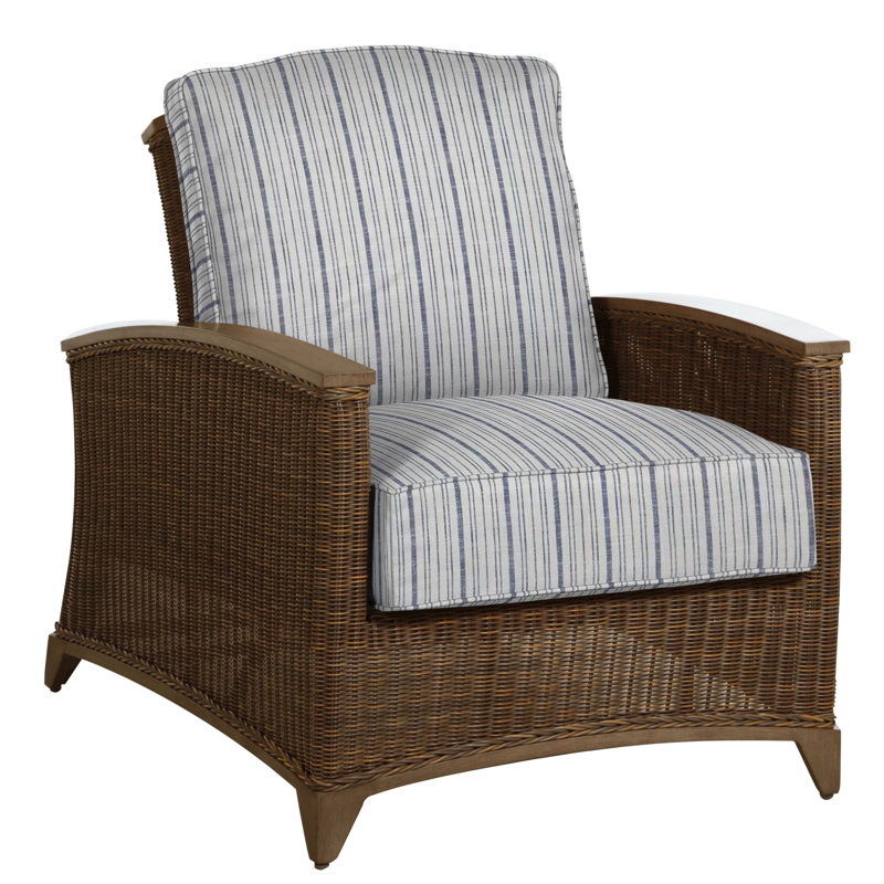 Astoria Patio Chair with Cushions, Astoria #90 Raffia/Oak, Dove Sunbrella® Linen, No Welt