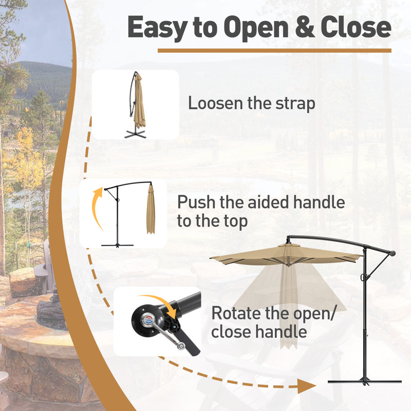 Parasol en porte-à-faux, Beige