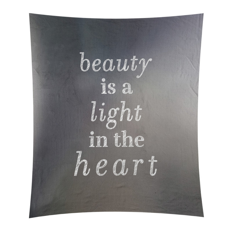 Tapisserie guillemet de beauté en polyester, H 80 po x l 68 po, Gris