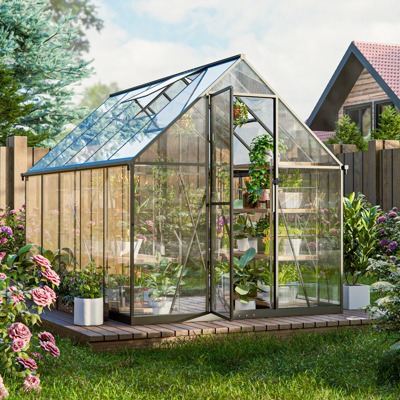 Polycarbonate Greenhouse, 6.4' H x 10' W x 6' D